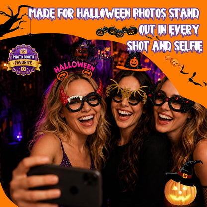Halloween Headbands and Glasses Bulk, Party Favor Accessories for Adults Costume Party Decorations