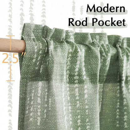 jinchan Boho Kitchen Curtains Linen Tier Curtains 36 Inches Bohemian Cafe Small - Image 5