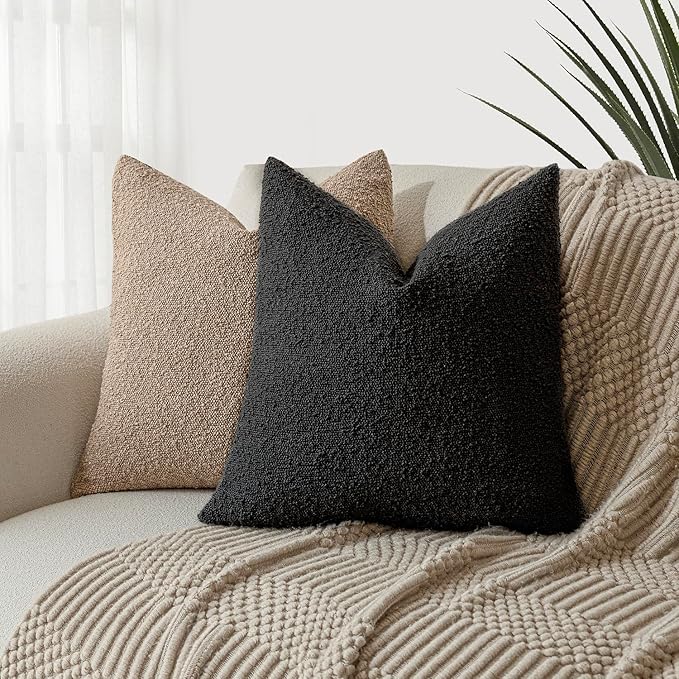 Foindtower Pack of 2, Decorative Textured Boucle Throw Pillow Covers Accent - Image 5