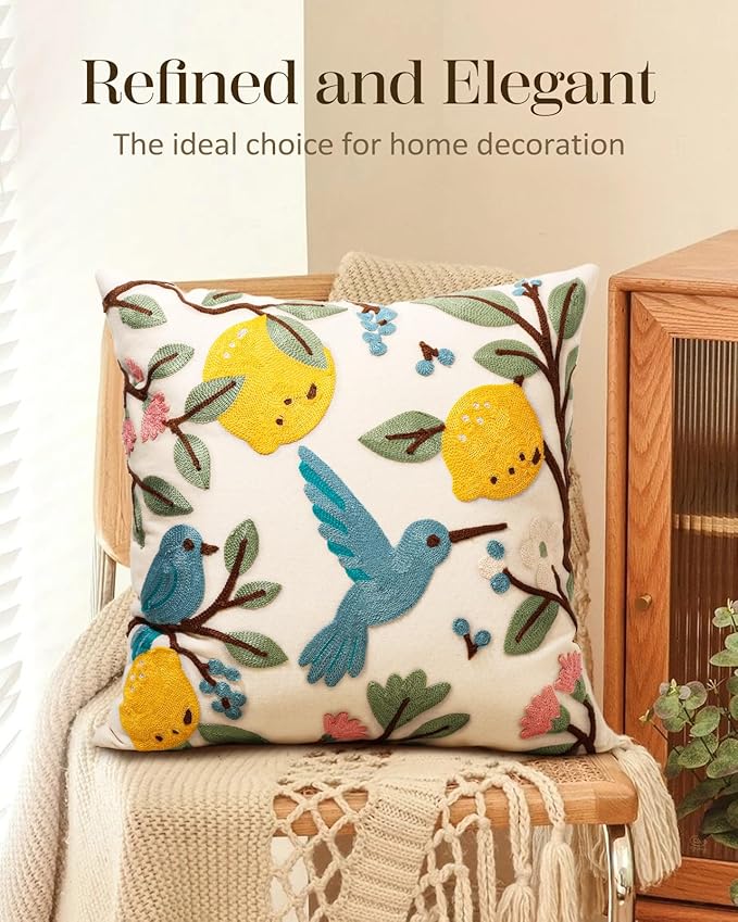 Embroidered Throw Pillow Covers 18x18 Inch - Image 5