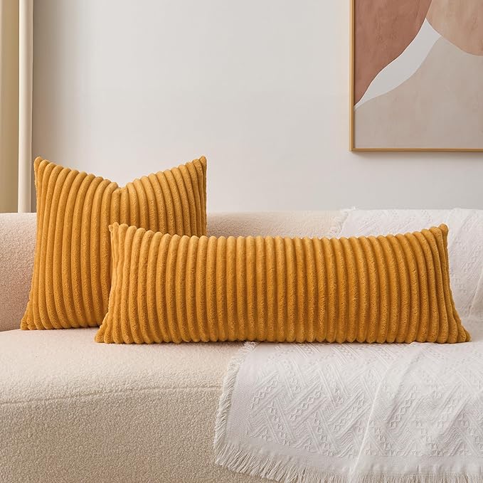 Kevin Textile Fall Soft Plush 14x36 Inch Long Lumbar Pillow Cover 1 Pack - Image 7
