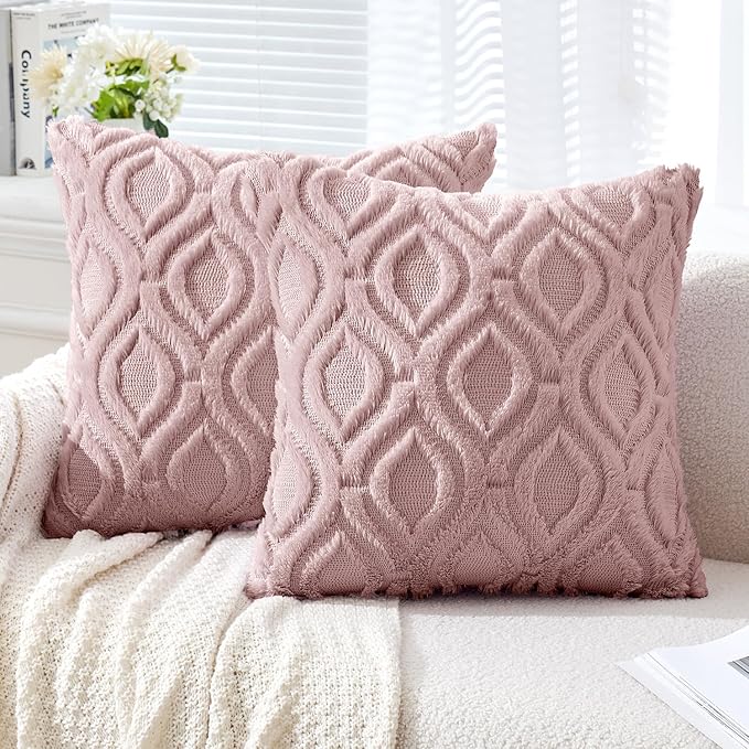 MIULEE Blush Pink Valentines Throw Pillow Covers 18x18 Inch, Soft Spring Plush by MIULEE