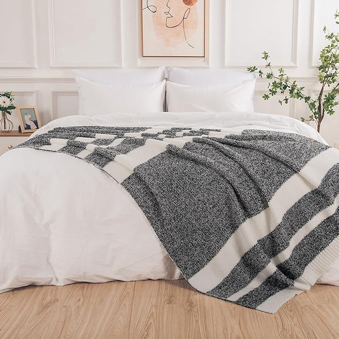 NEXHOME PRO Stripe Throw Blanket, Knit Blanket - Image 5