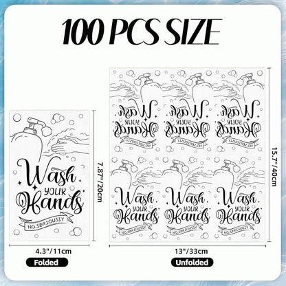 100 PCS Disposable Hand Towels for Bathroom, Bathroom Guest Napkins Wash Your - Image 2