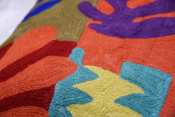 Matisse Decorative Pillow Cover Cutouts Hand Embroidered Abstract Toss Pillows - Image 7