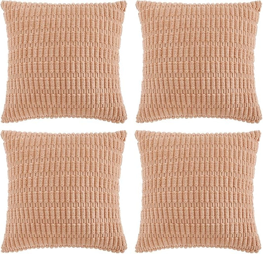 Fancy Homi 4 Packs Peach Decorative Throw Pillow Covers 26x26 Inch by Fancy+Homi