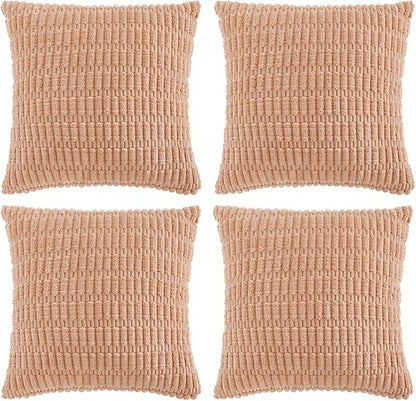 Fancy Homi 4 Packs Peach Decorative Throw Pillow Covers 22x22 Inch by Fancy+Homi