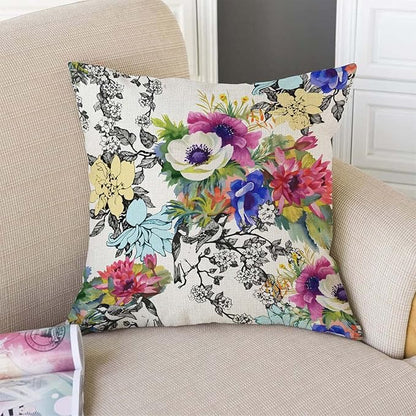 TSSOHU Throw Pillow Cover Vivid Colorful Garden Print Blossoming Wildflowers - Image 3