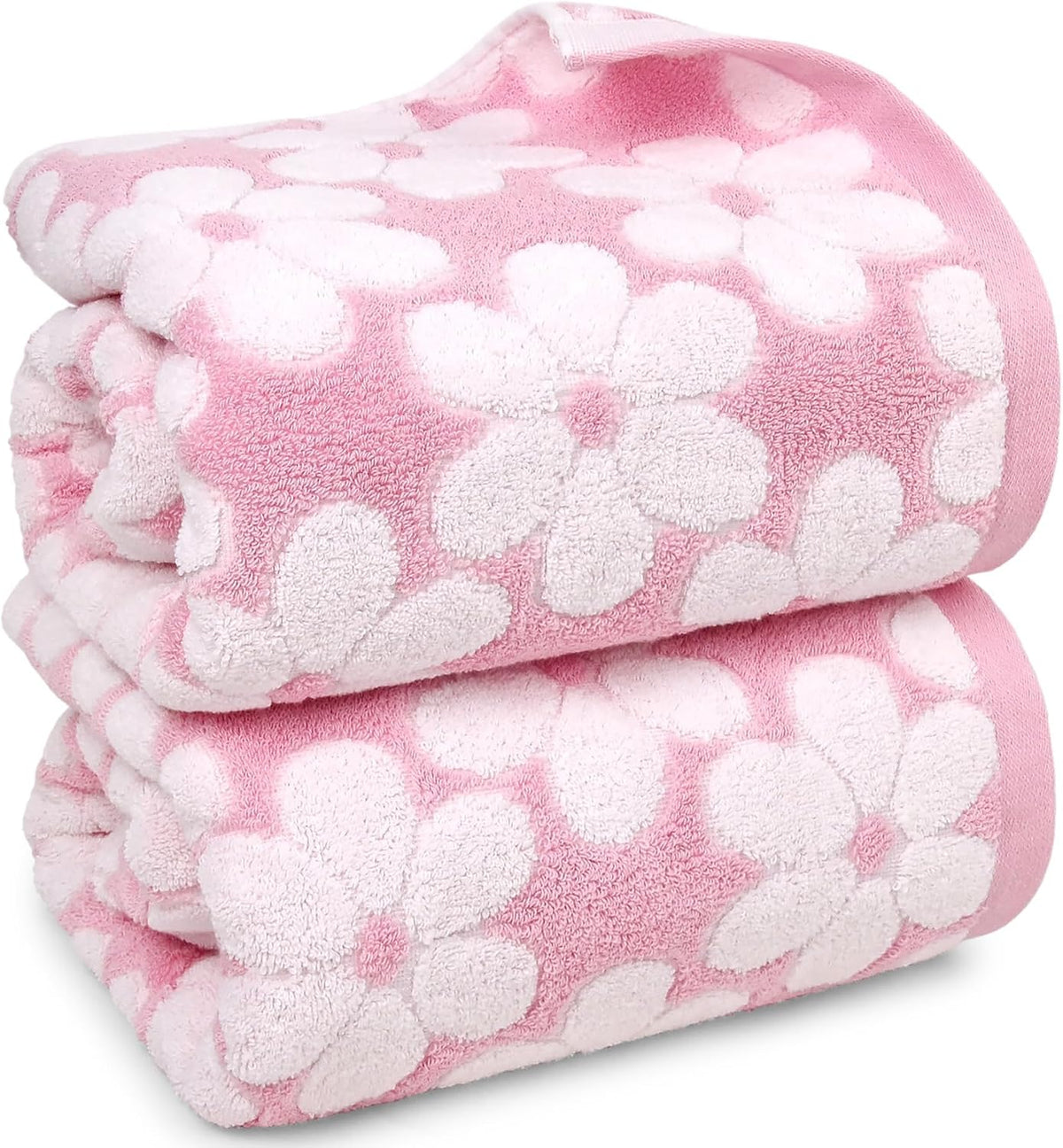 pink bath towels set of 2, super absorbent, main product view