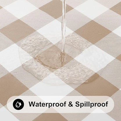 Smiry Rectangle Picnic Table Cloth, Elastic Waterproof Fitted Vinyl Tablecloths - Image 3
