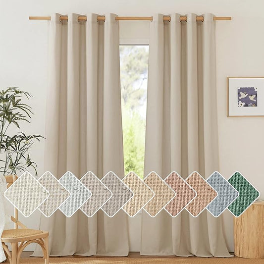 NICETOWN Thick Linen Curtains Privacy by NICETOWN