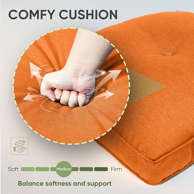 Outdoor Chair Cushion Set, 25 x 22 Deep Seat Cushion, Patio Chair Cushions - Image 5