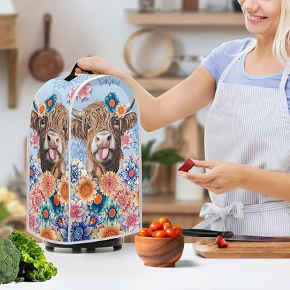 Talayituse Boho Mandala Highland Cattle Print Blender Dust Cover - Image 3