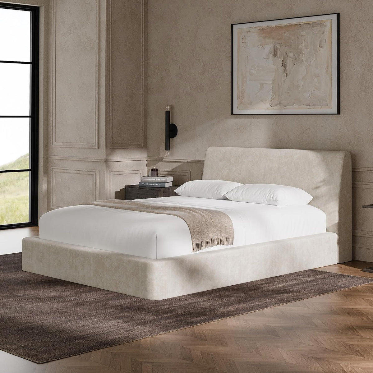 recci airframe full upholstered bed frame with ergonomic showing dimensions