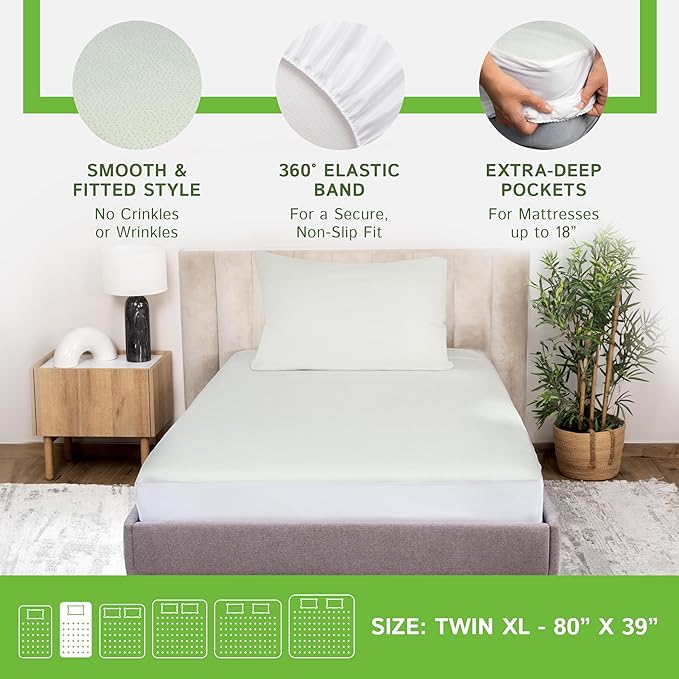 Four Seasons Essentials Twin Extra Long Size Waterproof Mattress Protector - Image 4
