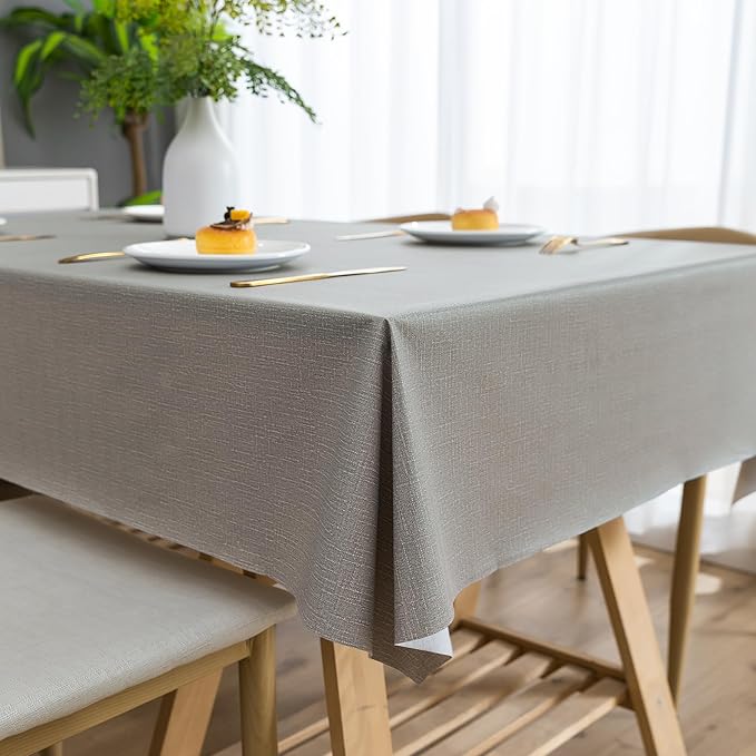 Rectangle Table Cloth, 100% Waterproof Tablecloth Oil Proof Spill Proof Vinyl - Image 7