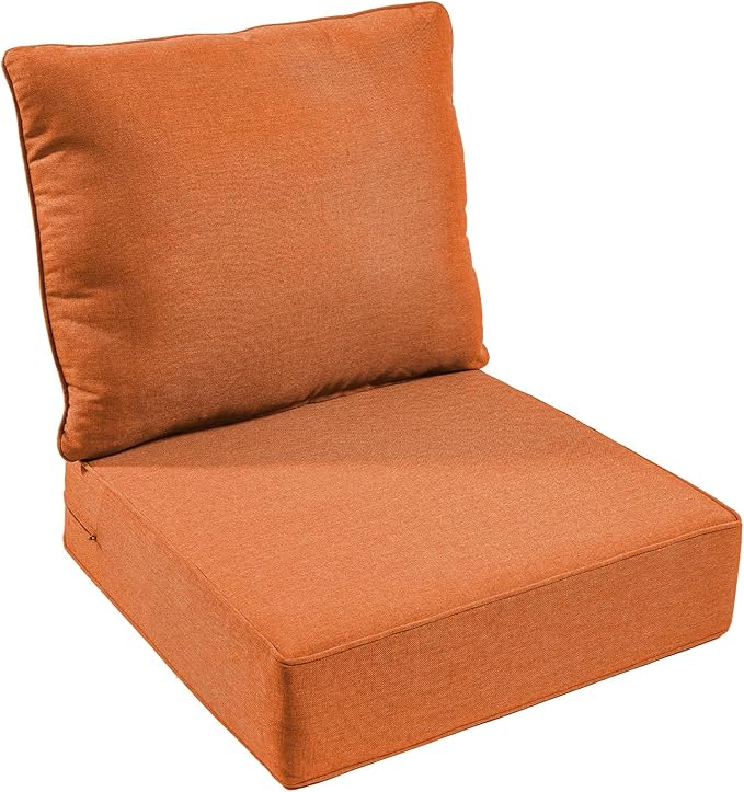 Outdoor Chair Cushion Set, 24x24 Waterproof Patio Chair Cushion, Include 1 Back by moosprr