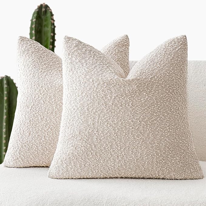Foindtower Pack of 2, 20 x 20 Inch, Decorative Textured Boucle Throw Pillow by Foindtower