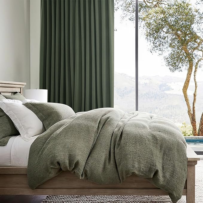 Back Tab Dark Olive Green Curtains 120 Inch Long 2 Panels Set - Image 7