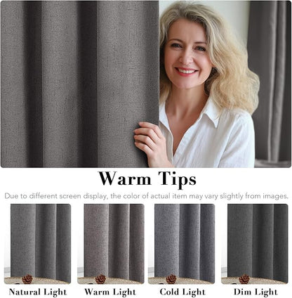 H.VERSAILTEX Linen Blackout Curtains 96 Inches Long 100% Absolutely Blackout - Image 5