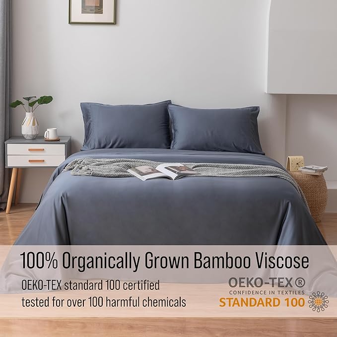 Bella Coterie Luxury Bamboo Viscose Split King Size Sheet Set | 2 Fitted Sheets - Image 5