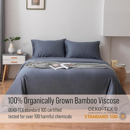 Bella Coterie Luxury Bamboo Viscose Split King Size Sheet Set | 2 Fitted Sheets - Image 5