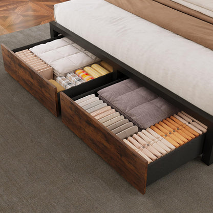 incyneva farmhouse full bed frame with bookcase storage, view 9