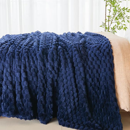 NEWCOSPLAY Super Soft Queen Blanket Dark Navy Premium Silky Flannel Fleece 3D - Image 7