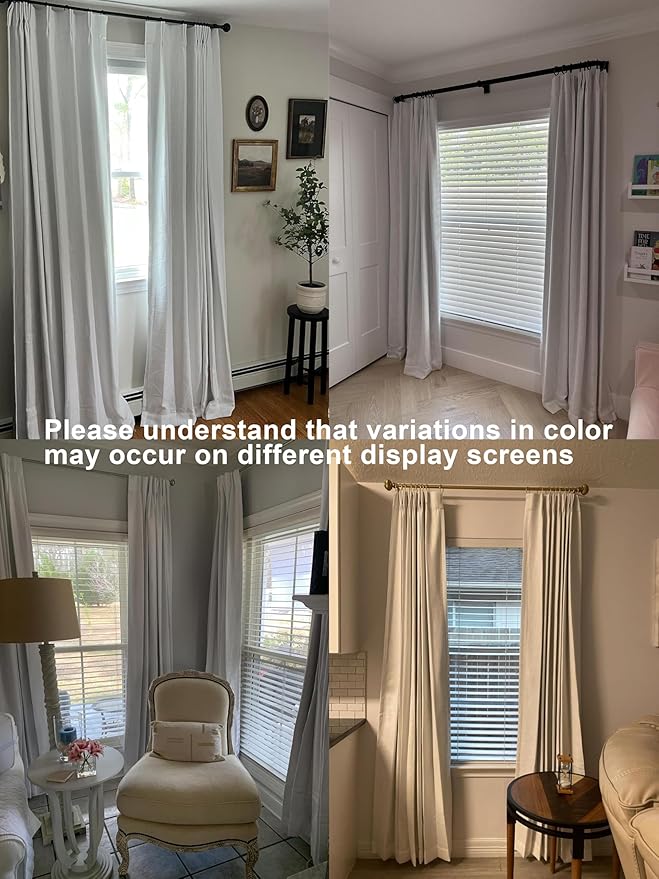 Vision Home White Pinch Pleated Full Blackout Curtains 60 inch Wide Thermal - Image 5