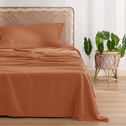 Bedsure Cooling Sheets Twin, Rayon Derived from Bamboo, Breathable & Soft Twin - Image 2
