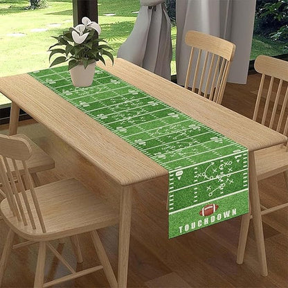 American Football Court Table Runner, Seasonal Rugby Football Game Day Touch - Image 2