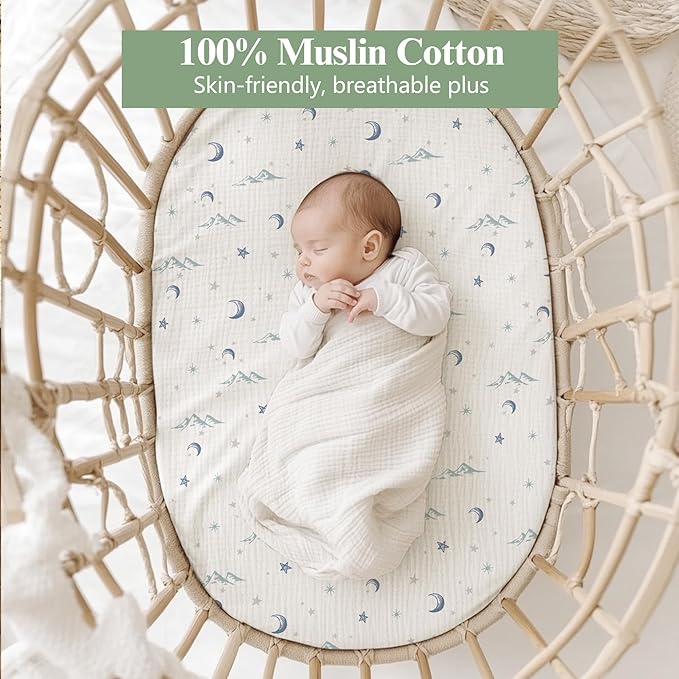 Baby Muslin Bassinet Sheets 3 Pack - Image 2