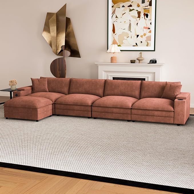 148.7" L Shaped Cloud Sofa Couch - Image 7
