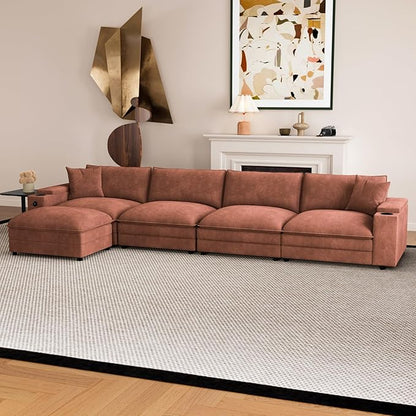 148.7" L Shaped Cloud Sofa Couch - Image 7