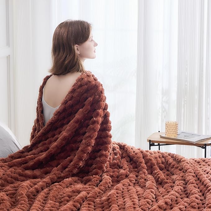 NEWCOSPLAY Super Soft Queen Blanket Coffee Premium Silky Flannel Fleece 3D - Image 3