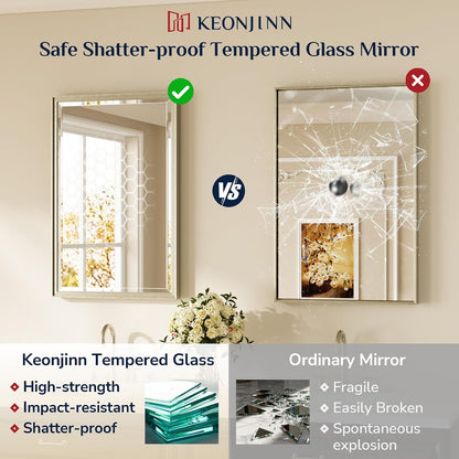 keonjinn brushed nickel bathroom mirrors for over sink, package contents