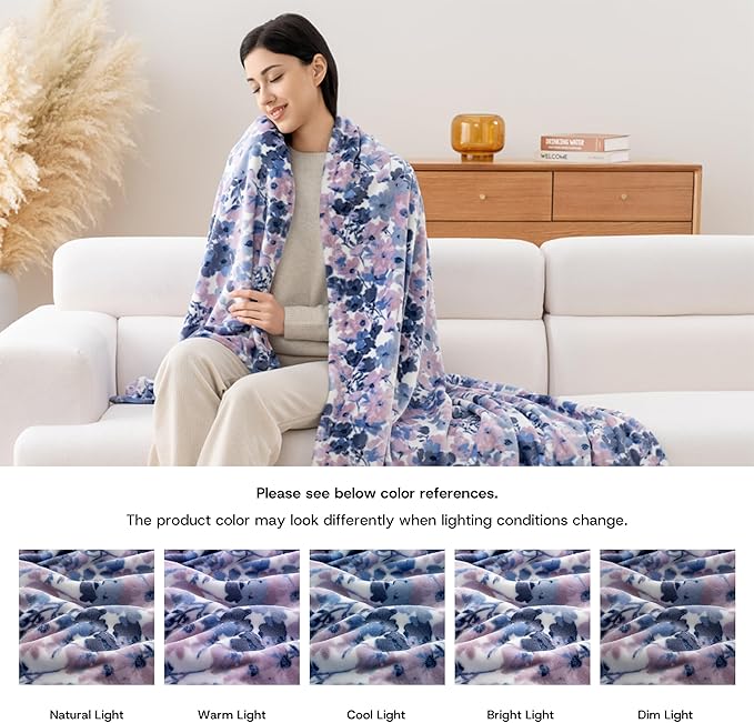 Luxury Printed Fleece Warm Blanket, Soft Lightweight Velvety Plush Throw - Image 7