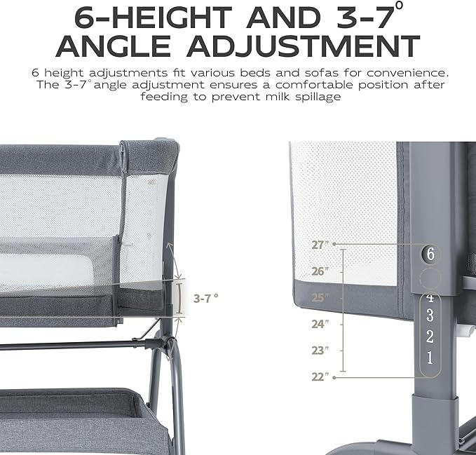 BabyBond Baby Bassinet, 3 in 1 Bassinet Bedside Sleeper - Image 6