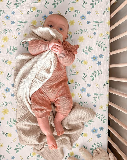 Muslin Bedside Bassinet Sheets 2 Pack, 33x20 Fitted Ultra Soft & Breathable - Image 5