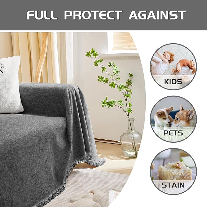 MEETSKY Sectional Couch Covers Sofa Slipcover Couch Protector Covers Universal - Image 5