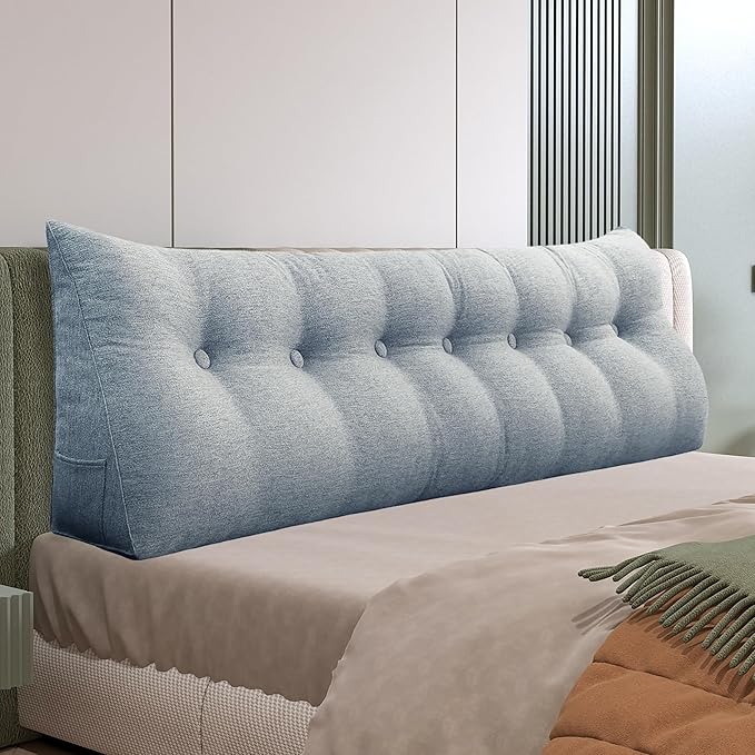 Daneey Headboard Pillow King, Triangular Wedge Pillow Headboard, Linen-Textured by Daneey