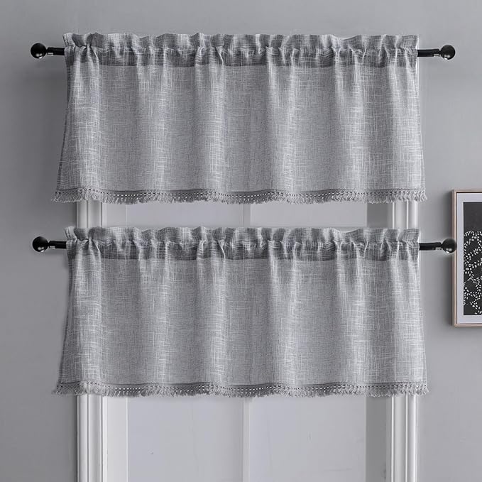Beda Home Tassel Linen Textured Swag Valances by BedaHomeBedaLife