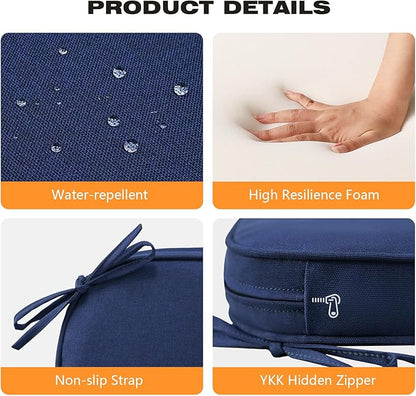 Round Corner Seat Cushions, Indoor Outdoor Water Repellent Universal Chair Pads - Image 4