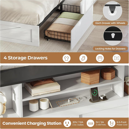 aogllati farmhouse king bed frame bed frame with showing dimensions