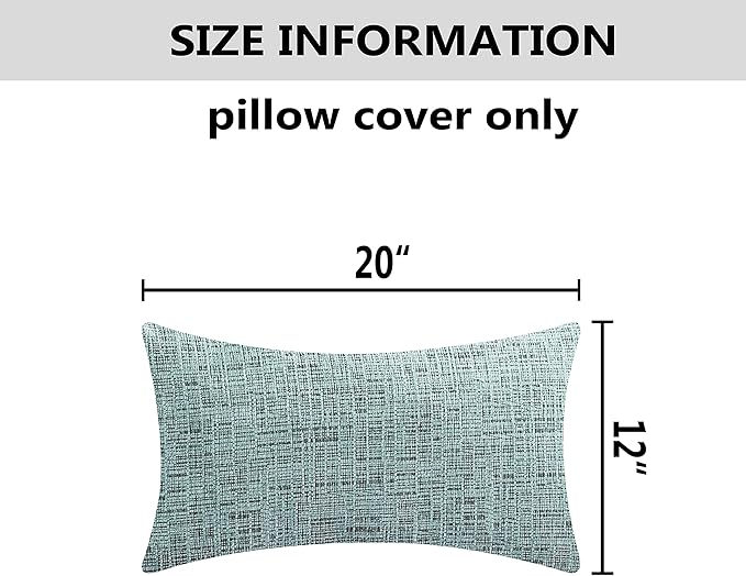 Home Brilliant 12x20 Pillow Cover Set of 2, Lumbar Chenille Pillow Covers Plush - Image 2