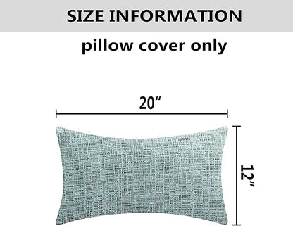 Home Brilliant 12x20 Pillow Cover Set of 2, Lumbar Chenille Pillow Covers Plush - Image 2