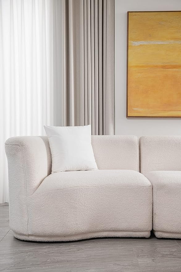Decorative Pillow Cases 20x20 White: 2 Pack Cozy Soft Polyester Square Throw - Image 3