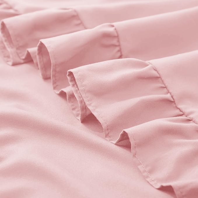 KKJIAF Ruffle Pillow Cases 26x26 Inches, Light Pink Square Ruffled Pillow - Image 7