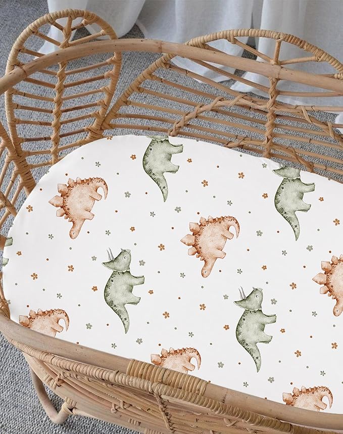 Bassinet Sheets for Baby Girls Boys 2 Pack, Fitted Baby Mattress Sheet for - Image 3