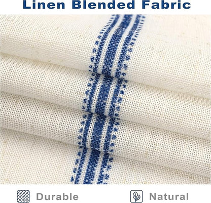 DriftAway Farmhouse Vertical Striped Linen Blend Textured Light Filtering Semi - Image 4